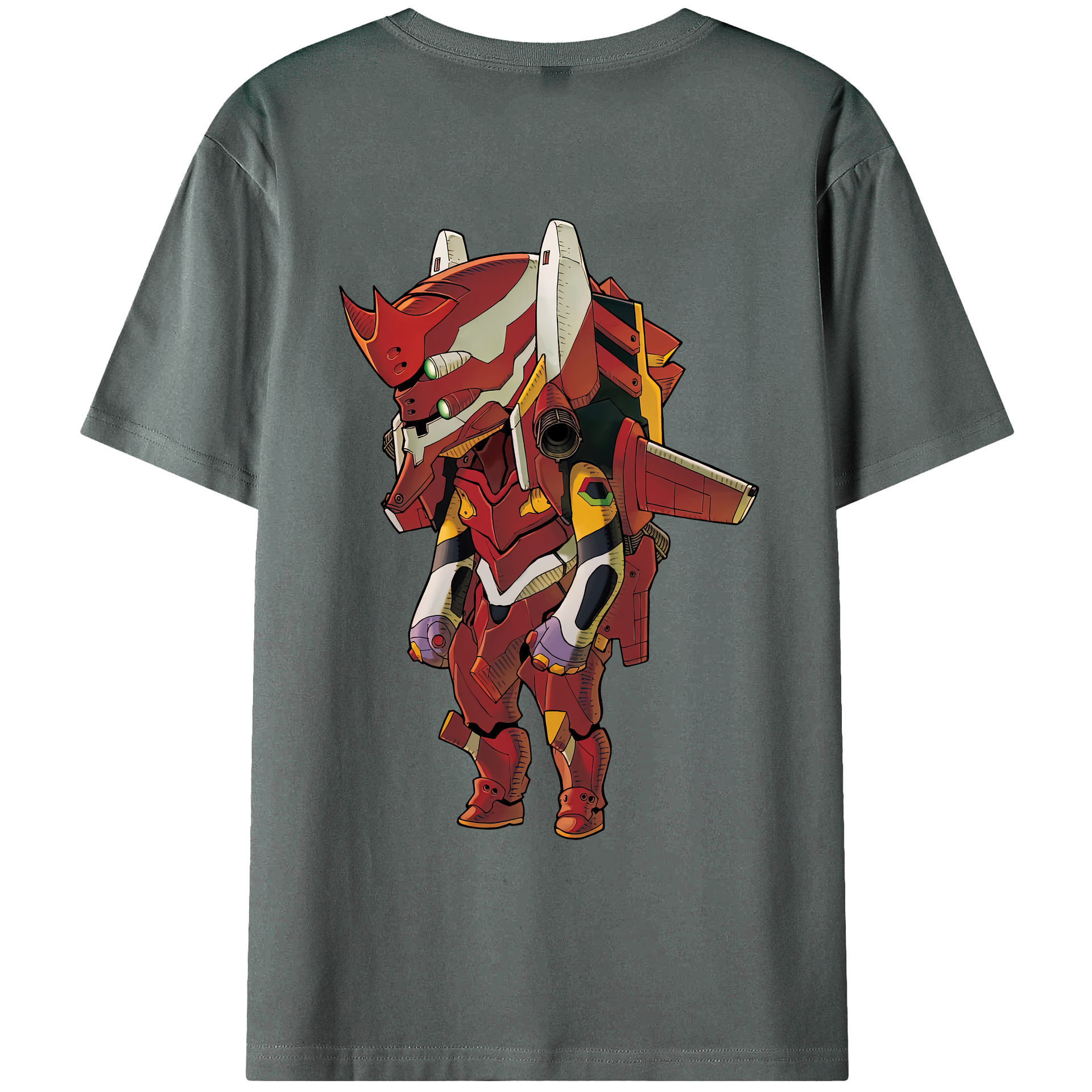 （画像用） EVA 新世紀エヴァンゲリオン 綿100％ メンズ半袖Tシャツ（バックプリント） 通気性